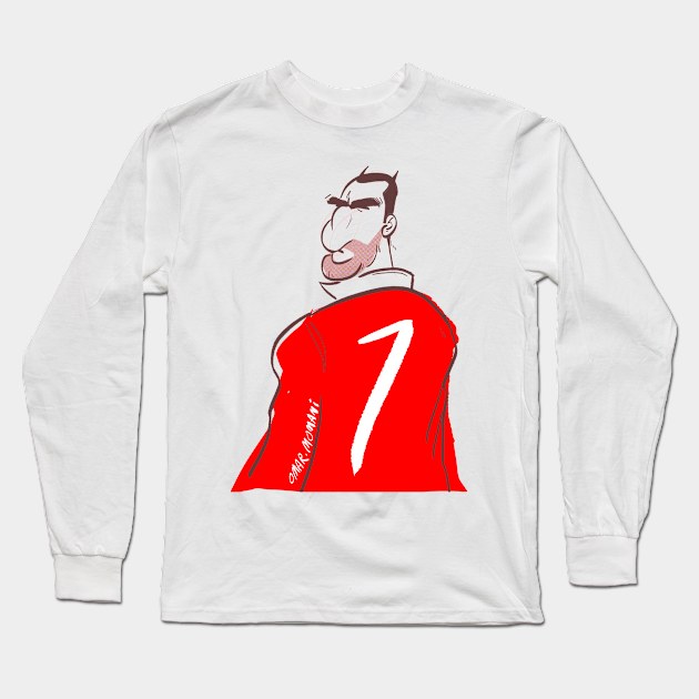 Eric Cantona Long Sleeve T-Shirt by Omar Momani